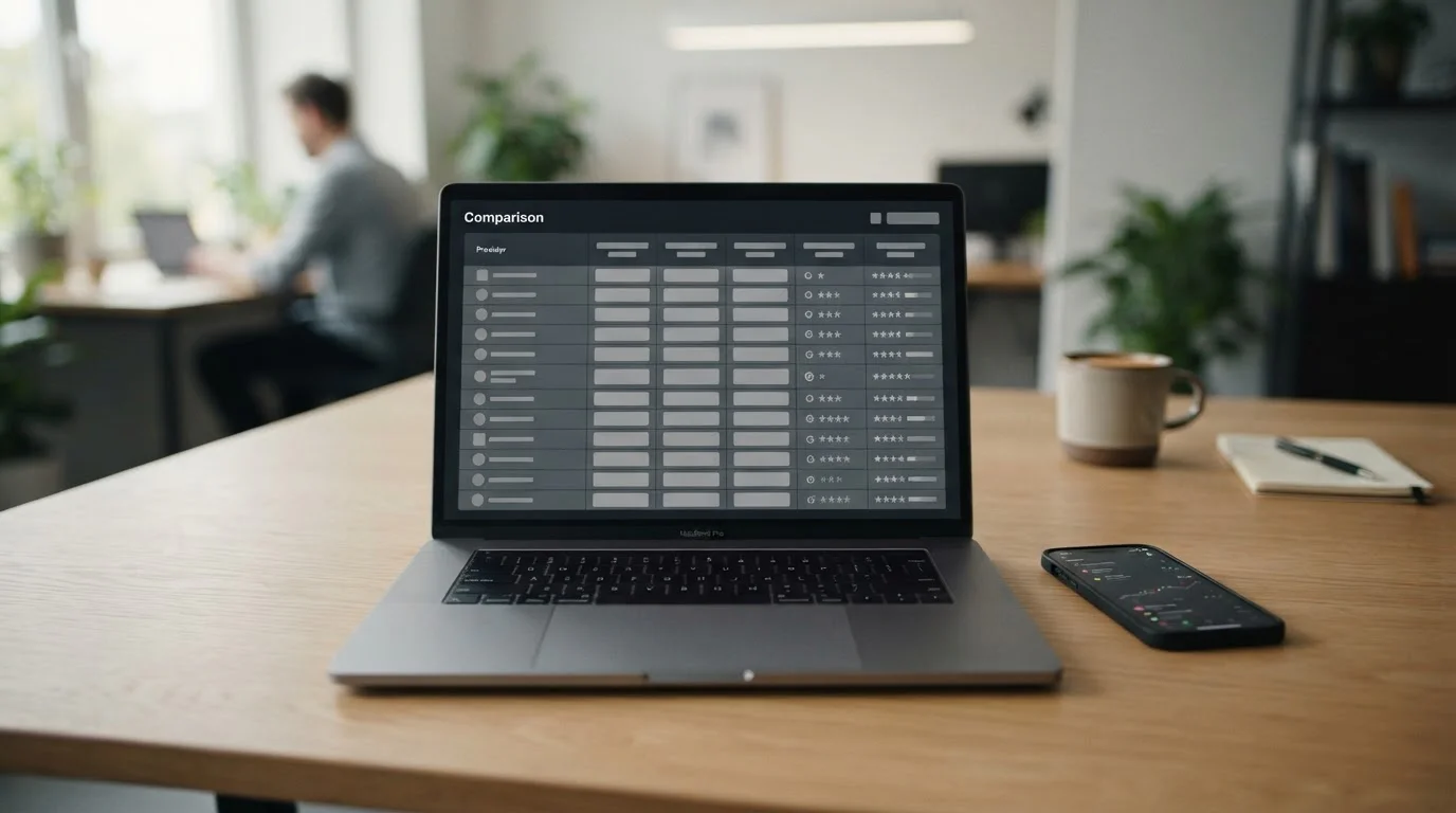 Vergleich verschiedener Wettanbieter auf Laptop-Bildschirm