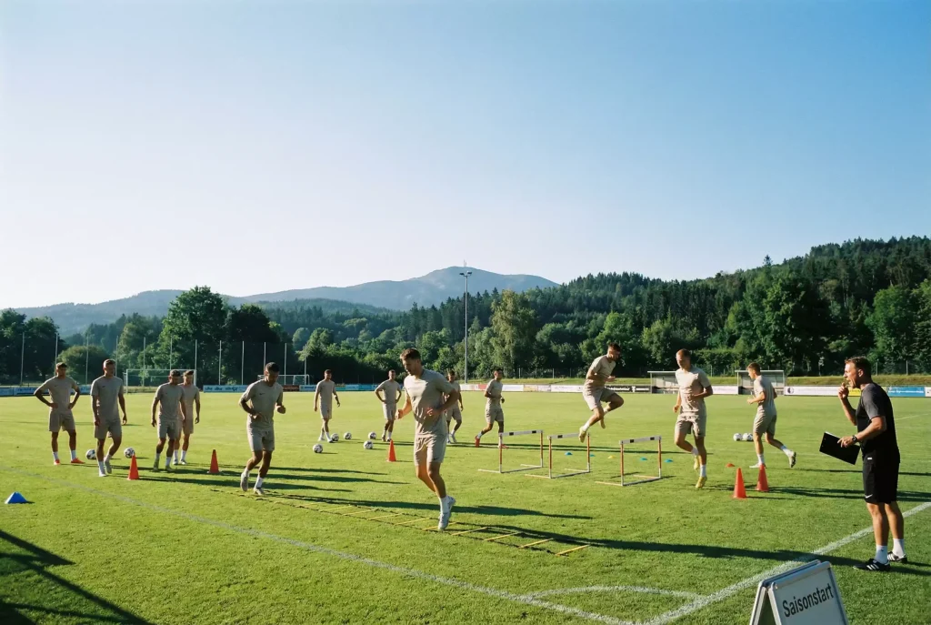Regionalliga Saisonstart – Mannschaft bei der Saisonvorbereitung im Trainingslager