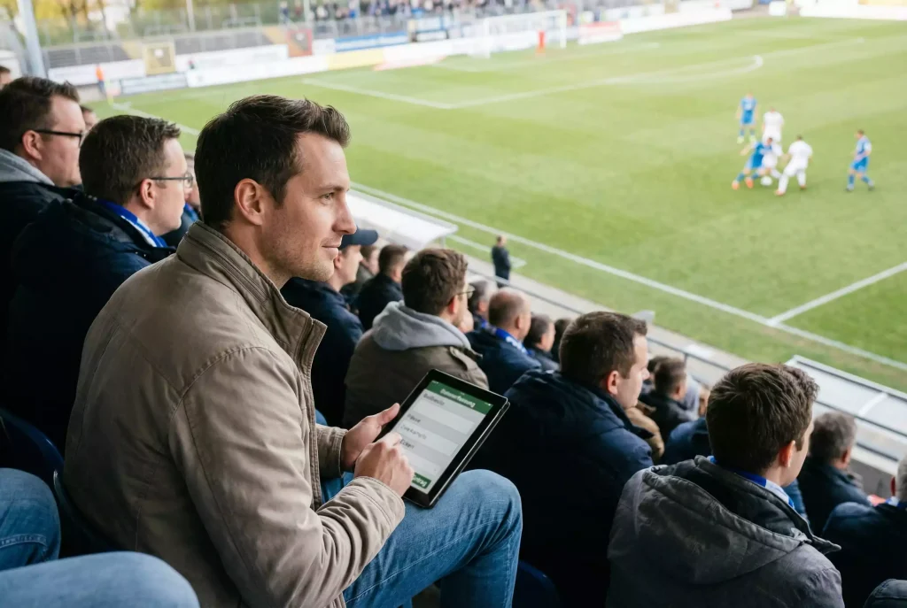 Sportradar Datenscouts – Echtzeitdaten vom Fußballspiel werden erfasst