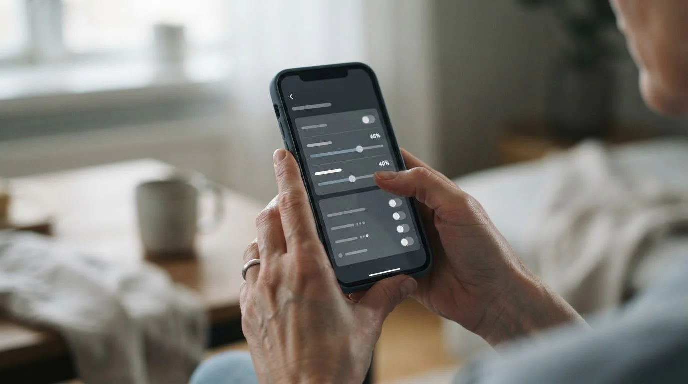 Hände bedienen Smartphone zum Setzen von Einzahlungslimits