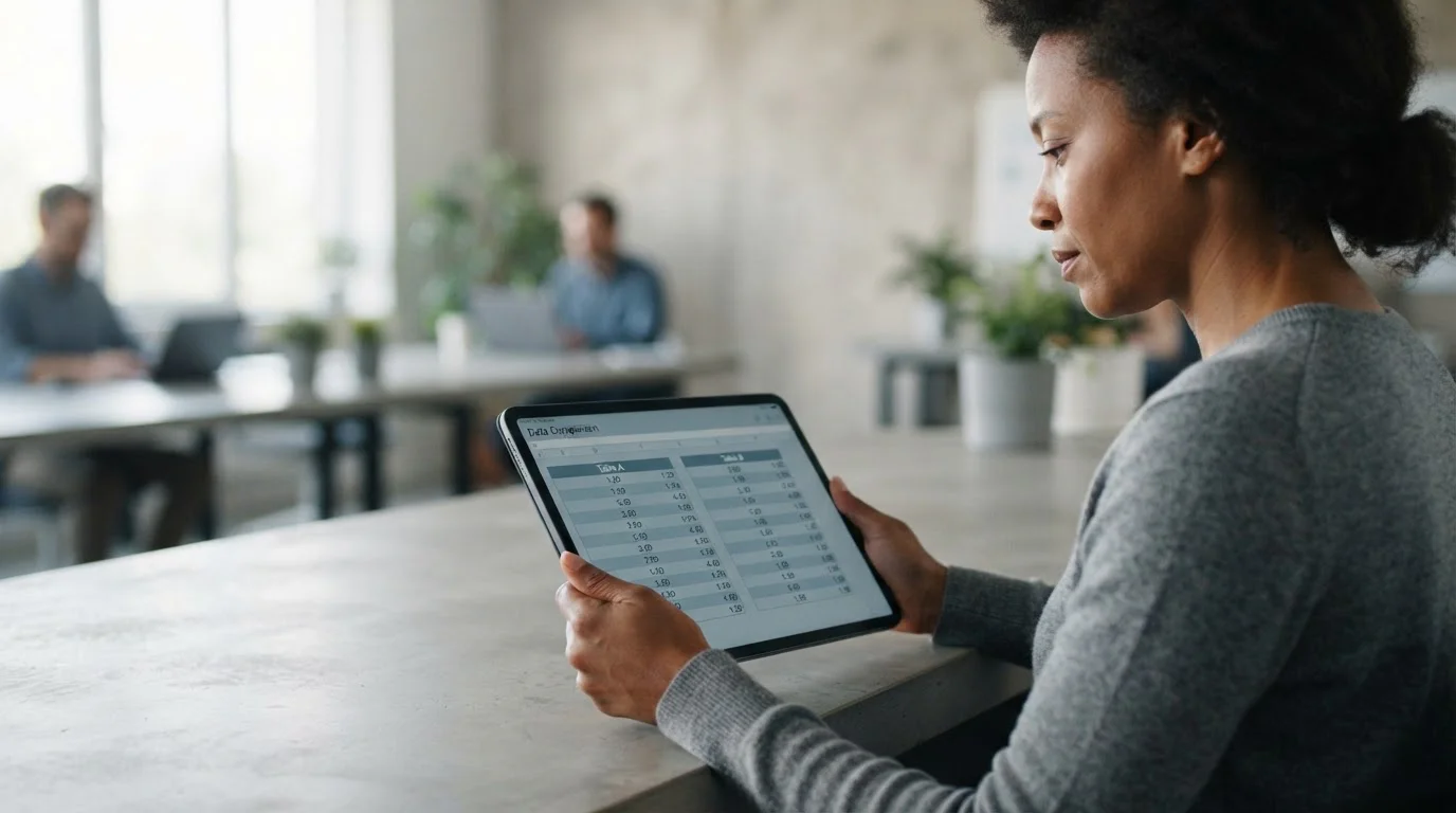Vergleich von Wettquoten und Steuermodellen verschiedener Anbieter auf Tablet-Display