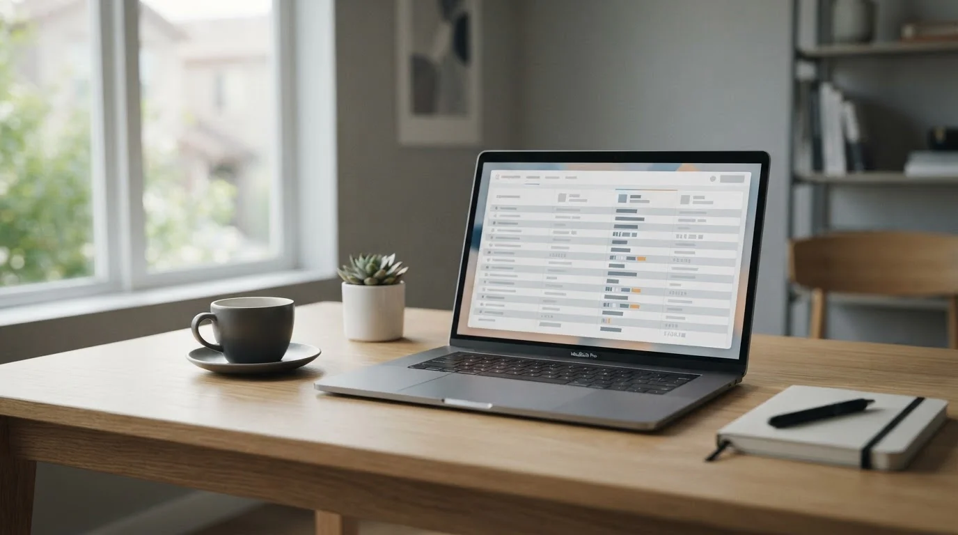 Laptop-Bildschirm mit Vergleichstabelle verschiedener Wettanbieter