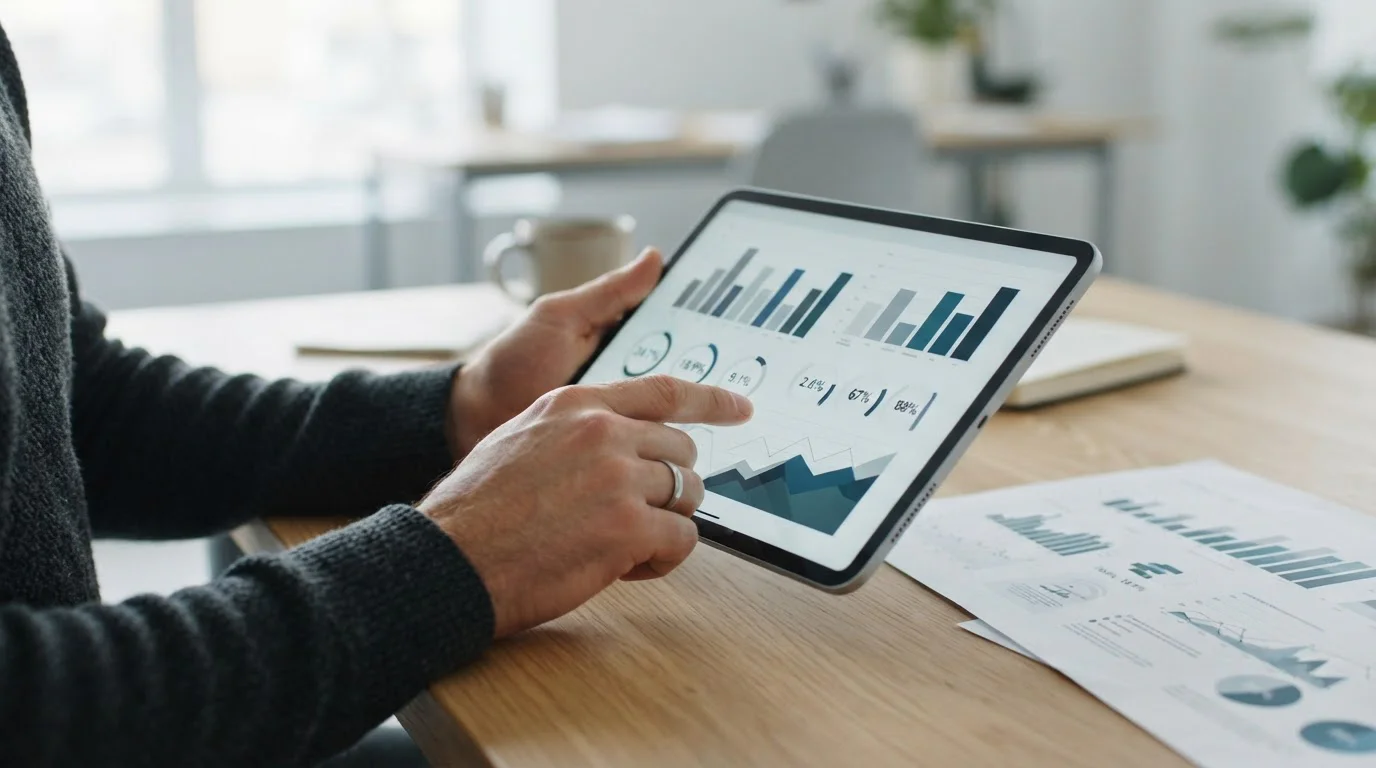 Statistische Auswertung verschiedener Wettarten auf Tablet