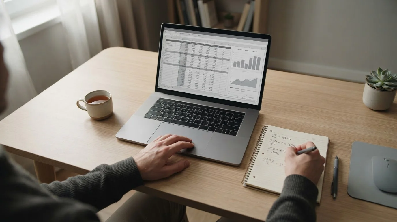 Analytische Auswertung von Wettbonus-Angeboten ohne Einzahlung auf Laptop-Bildschirm