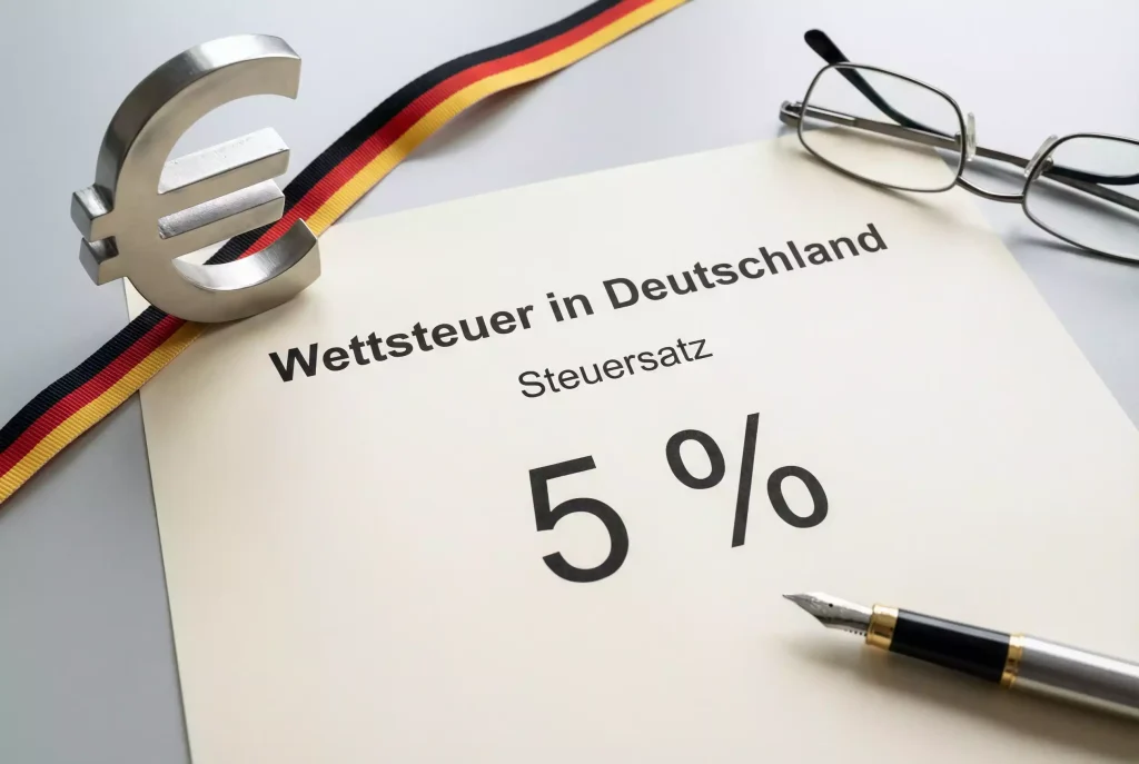 Wettsteuer Deutschland – Sportwetten und Steuerabgabe symbolisch dargestellt