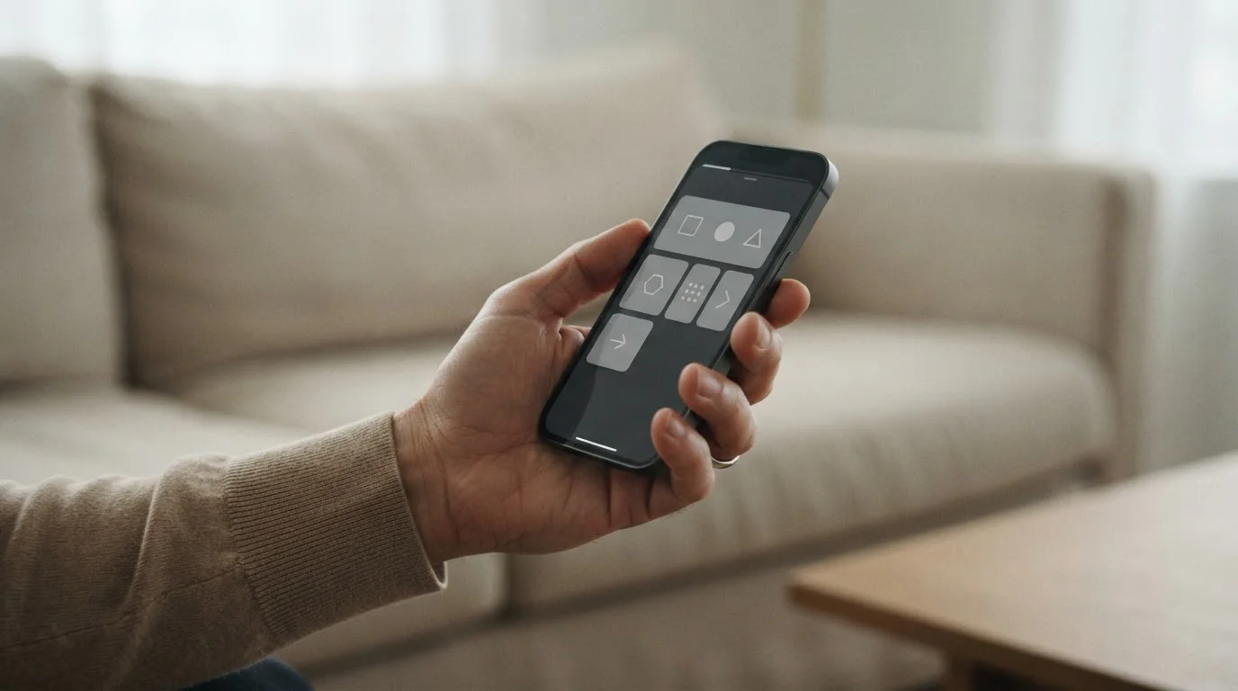 Smartphone mit verschiedenen Zahlungsoptionen auf einem neutralen Interface